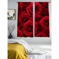 thumbnail image 3 of Red Roses Sheer Curtains 72 Inch Length 2 Panels Set, Valentine's Day Flowers Floral Vintage Voile Window Treatment Rod Pocket Curtains Sheers Drapes for Bedroom/Living Room/Kitchen 52"x72"x2, 3 of 7
