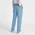 thumbnail image 6 of LJEFF Boys Dress Pants with Pockets, Straight Leg Stretch Elastic Waist Regular Fit Kids School Uniform Light Blue Size 6, 6 of 9