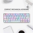 thumbnail image 2 of Amdohai Clavier Mécanique Compact Multi-Appareils avec 64 Touches Mode BT et Filaire 18 Effets Rétroéclairés RVB Retournement N-key Commutateurs Blanc Rouge, 2 of 5