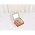thumbnail image 6 of Unique Bargains Portable Mini Faux Leather Organizer Jewelry Box with Button Orange, 6 of 7