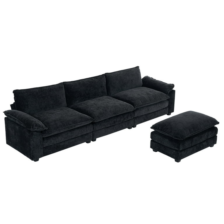 Ktaxon 120 W Sectional Sofa Modern Convertible Couch with Double