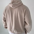 thumbnail image 6 of Corduroy Hoodies for Men Long Sleeve Solid Color Hooded Sweatshirt Casual Drawstring Pullover Fall Winter Outfits with Pocket, 6 of 6