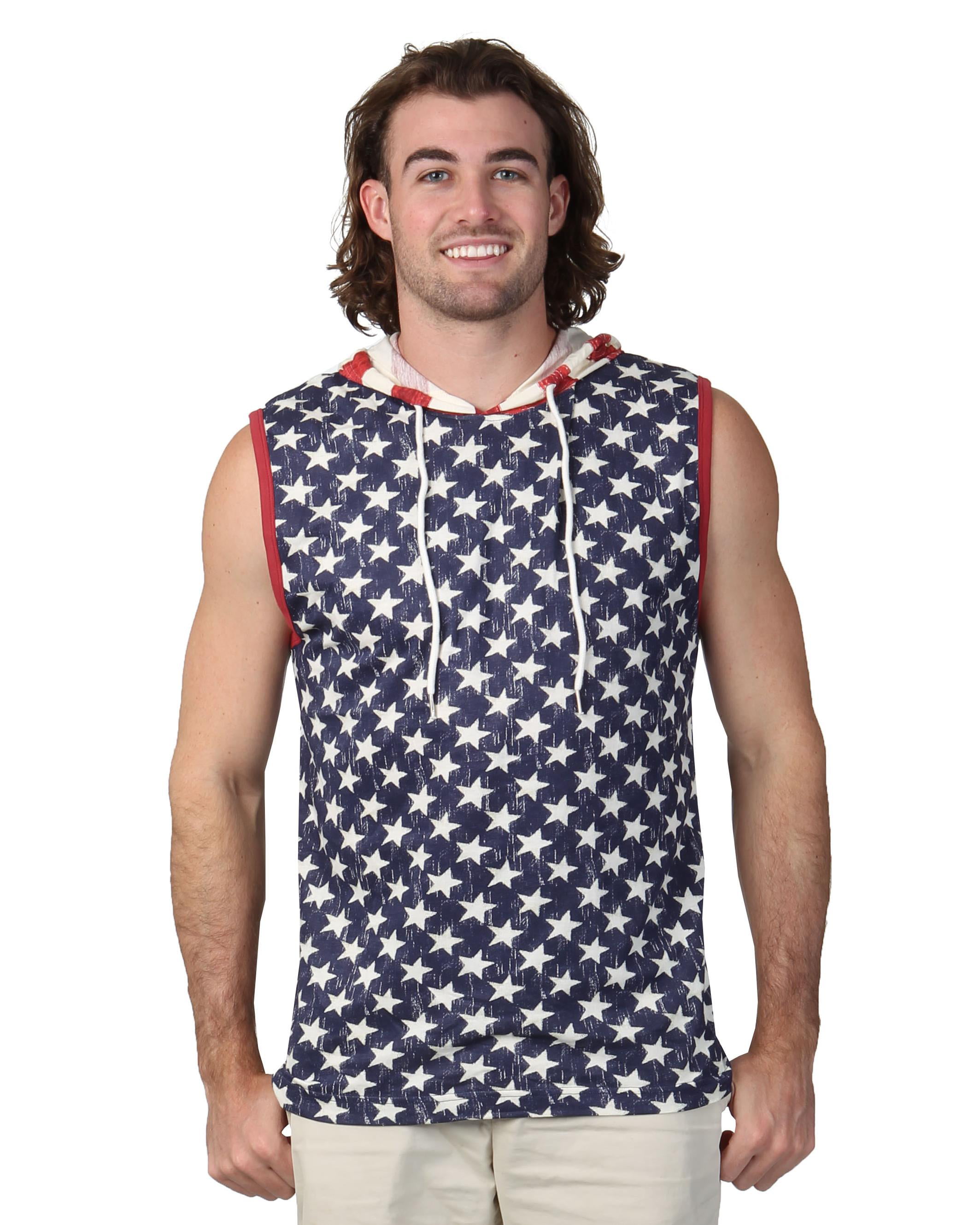 Licensed Mart Mens American Flag Stripes and Stars Tank Top Shirt