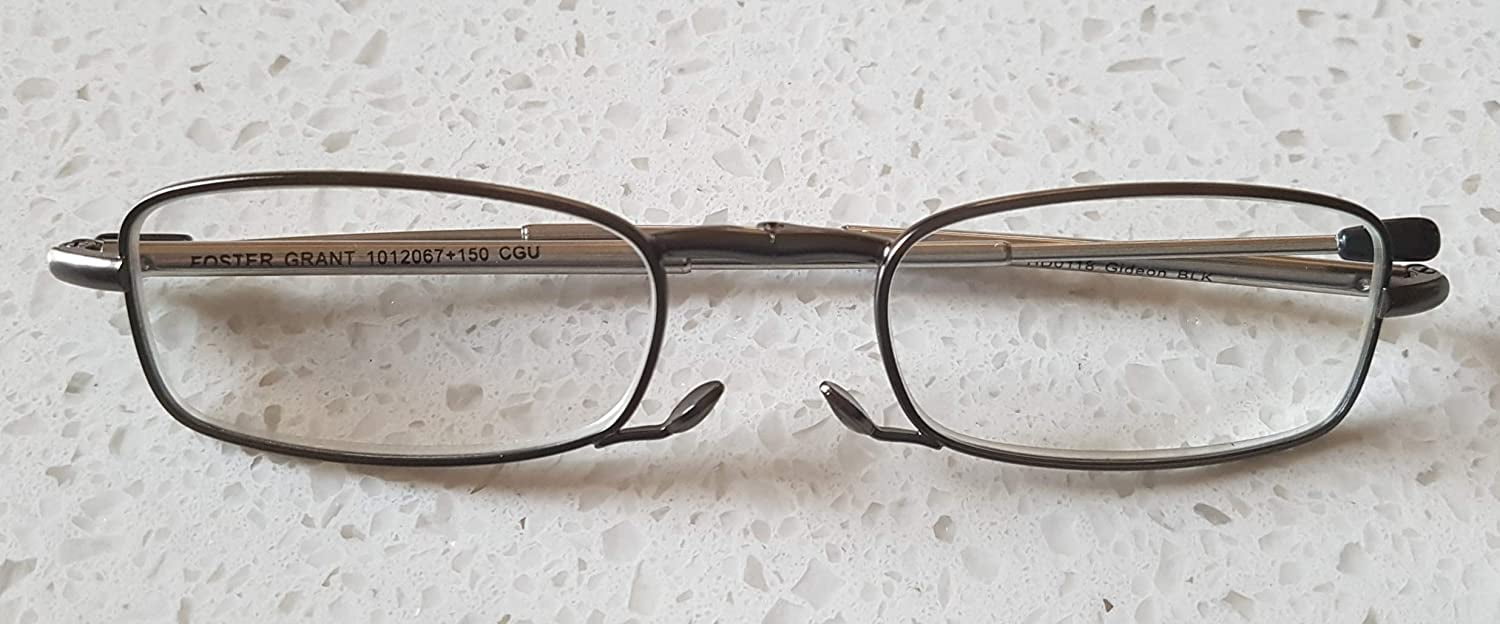 Foster Grant Gideon Men’s Folding Reading Glasses BLK (Black) colour magnification is +1.50