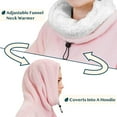 thumbnail image 6 of PAVILIA Sherpa Wearable Blanket Hoodie Women Men, Oversized Hoodie Sweatshirt Blanket, Hooded Sweater Blanket Neck Warmer, Thick Fleece Hug Sleep Pod Adult, Cozy Warm Plush Gift Ideas Mom Wife, Pink, 6 of 7