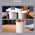 thumbnail image 3 of Miangastore 1Set Draining Chopstick Cage White Ceramic Cutlery Storage for Kitchen Use, 3 of 8