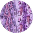 thumbnail image 1 of Ahgly Company Machine Washable Indoor Round Transitional Purple Violet Purple Area Rugs, 4' Round, 1 of 7