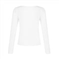 thumbnail image 4 of Camisas de Larga de Moda para Mujer, Blusas de Otoño con Cuello en V, Ajustadas y Recortadas, Conjuntos Y2K. L, 4 of 7