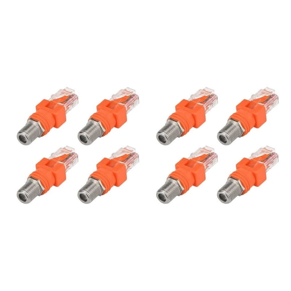 Coaxial to Ethernet Adapter, 8 Pack Coax F Female to RJ45 Male Converter for Line Tester