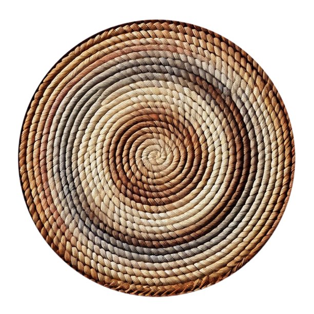 Mantel individual de diseño circular grueso, estilo bohemio, con aislamiento térmico y resistente al aceite, con costuras reforzadas, para decoración de comedor