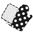 thumbnail image 2 of Kll Black And White Polka Dot Oven Gloves And Pot Holders Grill Gloves - Oven Gloves And Pot Holders, Non-Slip Cooking Gloves With Recycled Pads, 2 of 9