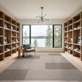 thumbnail image 2 of ODIKA 9'x12' Beige Taupe Modern Granite Geometric Washable Area Rug Contemporary Minimalist Block Pattern Non-Slip, Chair-Friendly for Dining Room, Basement, Large Office, 2 of 7
