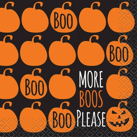 More Boos Please Halloween Cocktail Napkins, 5 in, 16ct