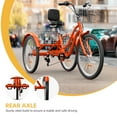 thumbnail image 6 of Dextrus 7-Speed 26-Inch Tricycle, 3-Wheel Adult Cruiser Bike, Low Step-Through Design with Front and Rear Baskets, Large Adjustable Seat with Backrest for Seniors, Women, and Men (Orange), 6 of 6