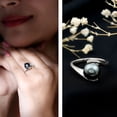 thumbnail image 3 of Black Tahitian Pearl Solitaire Ring for Women - 7.5 Carat - AAA Quality, 14K White Gold, US 10.00, 3 of 9