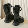 thumbnail image 3 of Knee High Boots for Girl Glitter Pearl Strappy Princess Dressy Long Riding Booties Side Zipper Nonslip Tall Fall Boots Black 1 Big Kids, 3 of 7