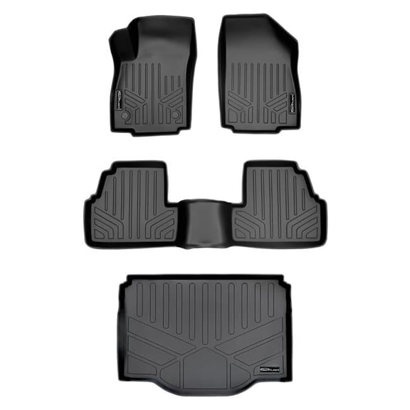 SA0129-B0129-D0129 Custom Fit 2 Rows Floor Mats & Cargo Liner Set for 2013-2022 Buick Encore, Black