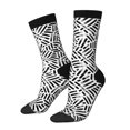 thumbnail image 1 of Fotbe Weave Geometric Calcetas Largas con Estampado para Hombre y Mujer – Calcetas de Compresión Transpirables y Elásticas, Viajar y Uso Diario Talla 5-11, 1 of 6