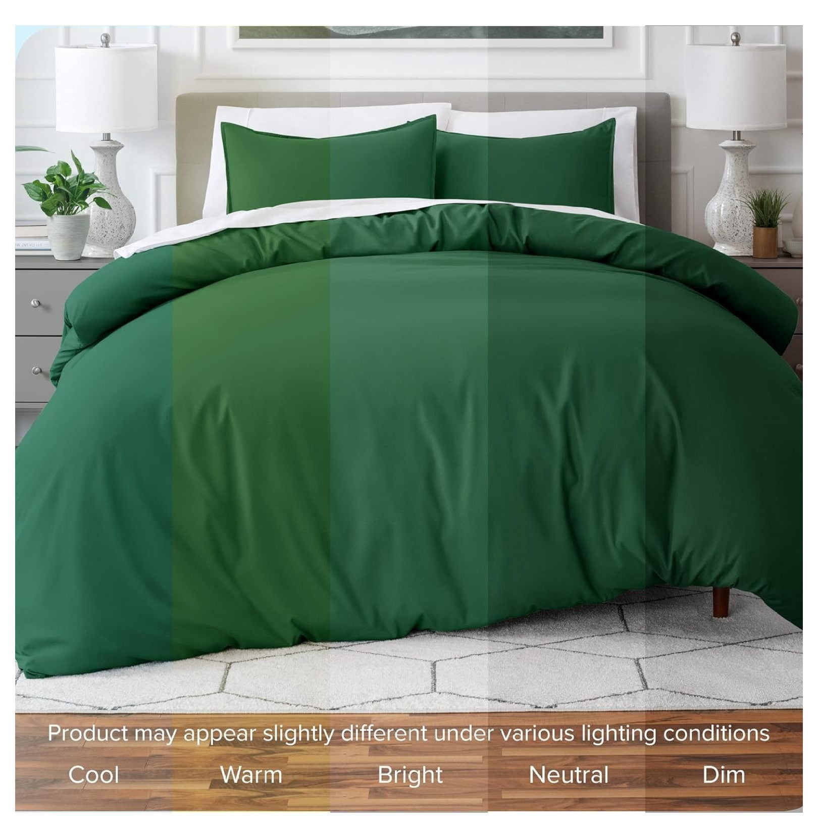 Bedding Duvet Cover Full Size - Premium 1800 Super Soft Collection - Lightweight, Cooling - Soft Breathable Bedding Duvet Cover (Full, Forest Green)