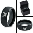 thumbnail image 4 of Tungsten Bird Flying Spreading Wings Aves Band Ring 8mm Men Women Comfort Fit Black Dome Brushed Polished, 4 of 4