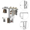 thumbnail image 4 of Depot E-Shop Brisk 250 Closet System With 5 Open Shelves, 1 Drawer, And 3 Metal Rods, White, 4 of 5