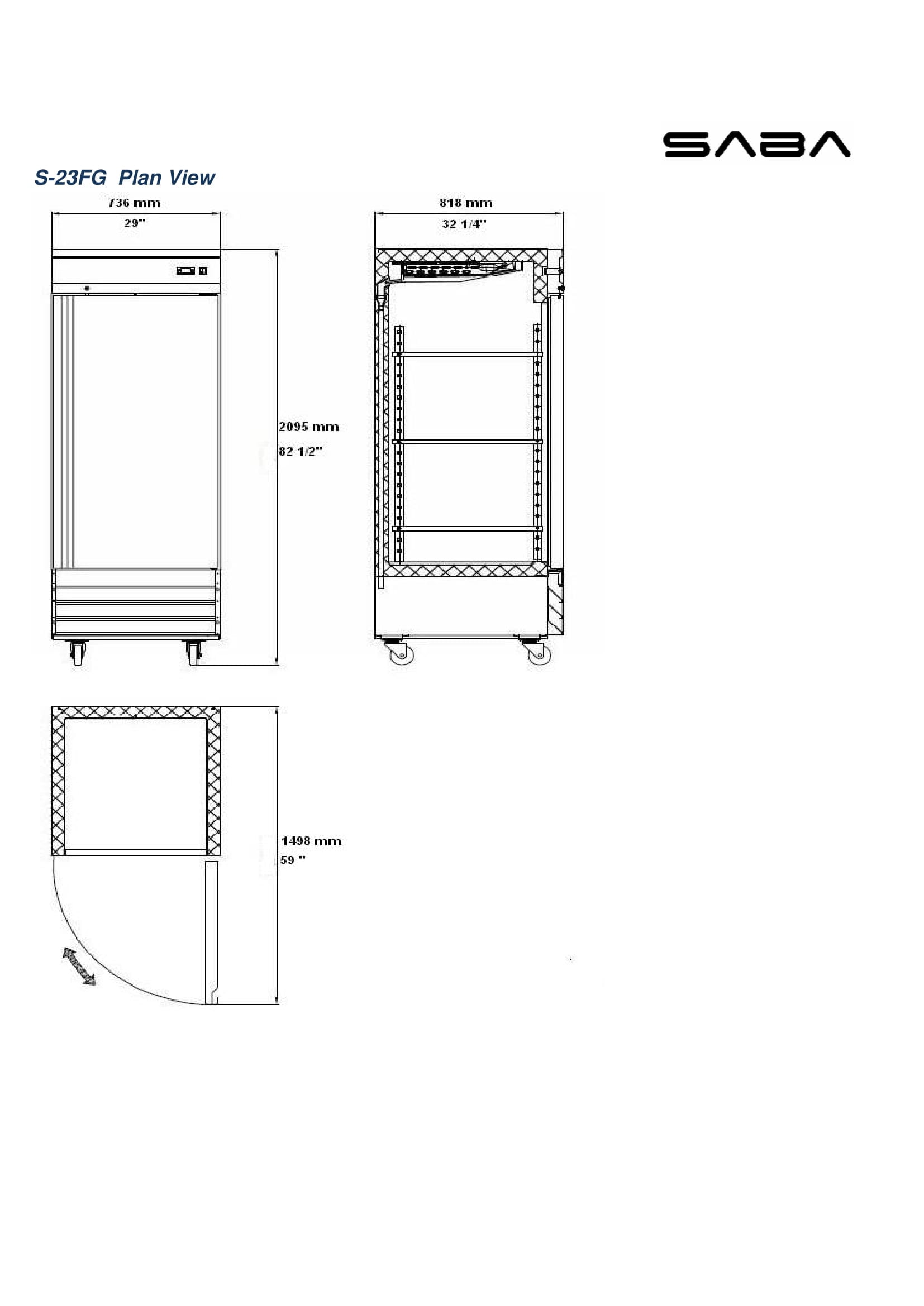 Heavy Duty Commercial 23 cu ft Stainless Steel Glass Door Reach-In Freezer (1 Door)