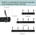 thumbnail image 7 of Uxcell 5 Hooks w Screws Home Dual Wall Hooks DIY Coat Towel Holder Zinc Alloy Black 1pcs, 7 of 7