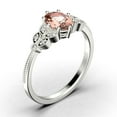 thumbnail image 3 of Gorgeous Boho & hippie 2.00 Carat Oval Cut Vintage Look Morganite And Diamond Moissanite Engagement Ring Set, Wedding Ring in 925 Sterling Silver With 18k White Gold Plating, Promise Ring, 3 of 3