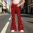 thumbnail image 2 of Kids Girls School Uniform Flare Pants Dress Bottoms Leopard Lightweight Kids Pants Girls Trousers 9-10T, 2 of 6