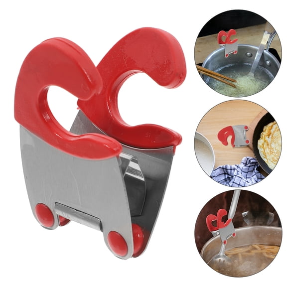 Stainless Steel Pot Lid Riser Spill Prevention Tool with Edge Clip, Anti-Spill Pot Clip for Kitchen Utensil Support and Cooking Safety