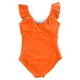 thumbnail image 6 of vigerkar Women's Plus Size One Piece Swimsuit Tummy Control Bathing Suit Cute V Neck Maternity Swimwear Orange, XXL, 6 of 6