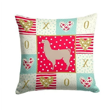 Llama Love Fabric Decorative Pillow