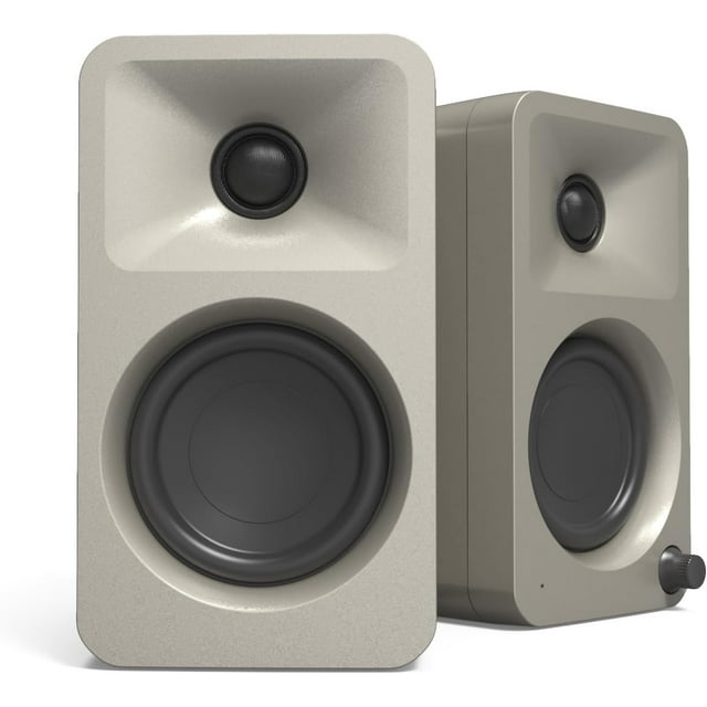 Kanto ORAME 100W Powered Reference Desktop Computer Speakers with Bluetooth 5.0 and USB-C Input | Bi-Amplified | 100 Hz Automatic Crossover | Reference Quality Sound | Pair | Moon