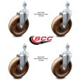 thumbnail image 2 of 6 Inch High Temp Phenolic Wheel Swivel 10mm Threaded Stem Caster Set SCC, 2 of 2