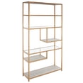 thumbnail image 4 of SAFAVIEH Roiya Glam Style 6 Shelf Etagere, Beige/Gold/Glass (40 in. W x 13 in. D x 72 in. H), 4 of 12