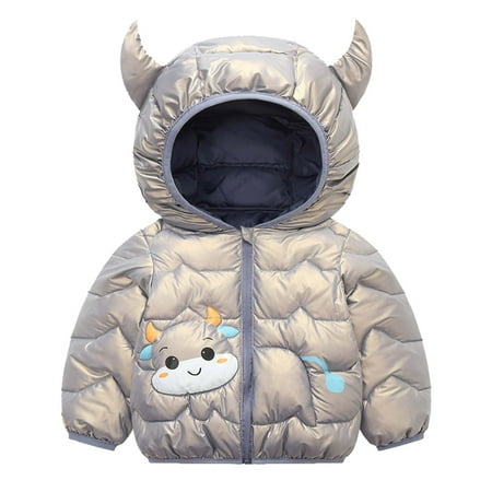 

Toddler Baby Puffer Jacket Autumn Winter Light Down Cotton Padded Jacket Kids Boys Girls Hooded Zipper Jacket Coat Lightweight Outerwear Hooded Zipper Jacket Snowsuit Outfits 2-8 Years