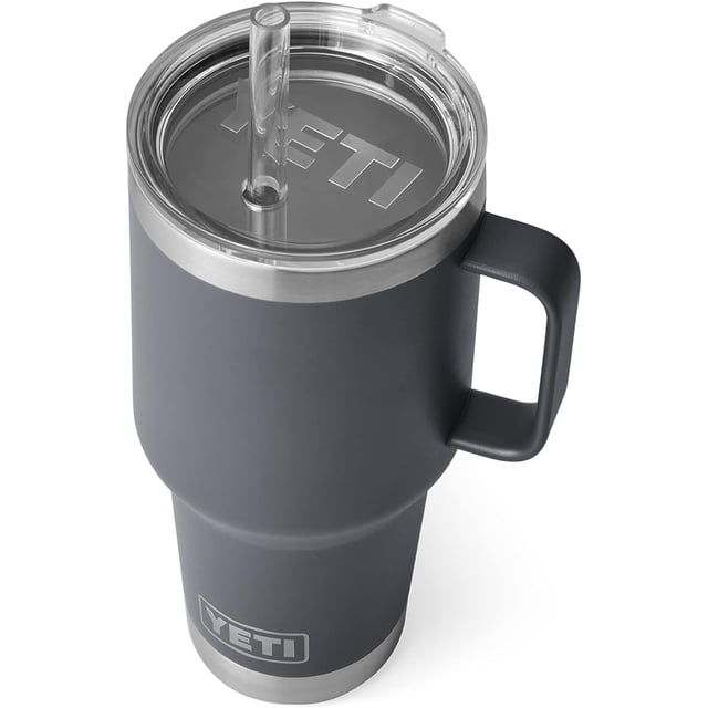 YETI Rambler 35 oz Straw Mug, Vacuum Insulated, Stainless Steel, Charcoal