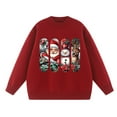 thumbnail image 4 of Hueook Christmas Plus Size Sweaters for Women Fashion Women's Casual Solid Color Long Sleeve Round-Neck Blouses Shirts Tops Sweater Red 4X, 4 of 8