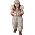 thumbnail image 4 of Zshosam Snow Suit for Babies Infant Snowsuit Toddler Baby Winter Clothes with Zippers Hat Warm Baby Girl Boy Coat Size 4T 5T,(Khaki 4-5 Years), 4 of 5