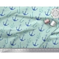 thumbnail image 2 of Soimoi Green polyester Crepe Fabric Anchor Hook Nautical Print Fabric by the Yard 52 Inch Wide, 2 of 3
