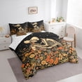thumbnail image 3 of Homewish Beige Skeleton Skull 7-Piece Twin Bedding Sets,Gothic Valentine'S Day Bedding Comforter Set,Country Floral Flower Sheet Sets For Girls Kids,Luxury Bedroom Decor Reversible, 3 of 8