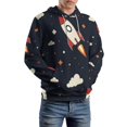 thumbnail image 5 of Seamless Pattern Flying Rocket. Vector Illustration — 插圖 (1) 3d Sweatshirts Hoodie Fashion Casual Personality Men's Women Street Hoodie Pullovers Long Sleeve Comfortable Top, 5 of 6