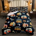 thumbnail image 1 of Kids Happy Camping Comforter Set Full 3Pcs, Travel Car Rv Accessories Bedding Comforters & Sets forest Trees Cartoon Theme Bedding, Colorful Toy Cars Down Comforter for Girls Boys Kawaii Room Decor, 1 of 5