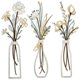 thumbnail image 1 of Adhesivos decorativos modernos de flores metálicas para el hogar y el diseño de interiores, con estética botánica natural, 1 of 5