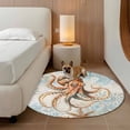 thumbnail image 2 of Round Rugs 6Ft, Brown Octopus Coastal Round Area Rug Washable Indoor Throw Carpet, Nautical Summer Beach Ocean Soft Non Slip Circle Rug for Office Cabinet Home Decor Aesthetic, 2 of 8