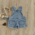 thumbnail image 3 of Combinaison d'Été Enfant en Bas Âge Sling Sans Manches Couleur Unie / Léopard Imprimé Bretelles Shorts, 3 of 7