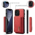 thumbnail image 3 of SaniMore Case for iPhone 15 Pro Max 6.7", Retro PU Leather Case Soft TPU Inner Detachable Magnetic Folding Card Pocket Flip Kickstand Anti-drop Shockproof Protectiive Cover, Red, 3 of 9