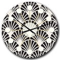 thumbnail image 1 of Designart 'Retro Art Deco Waves I Mid-Century Modern Wall Clock, 1 of 4