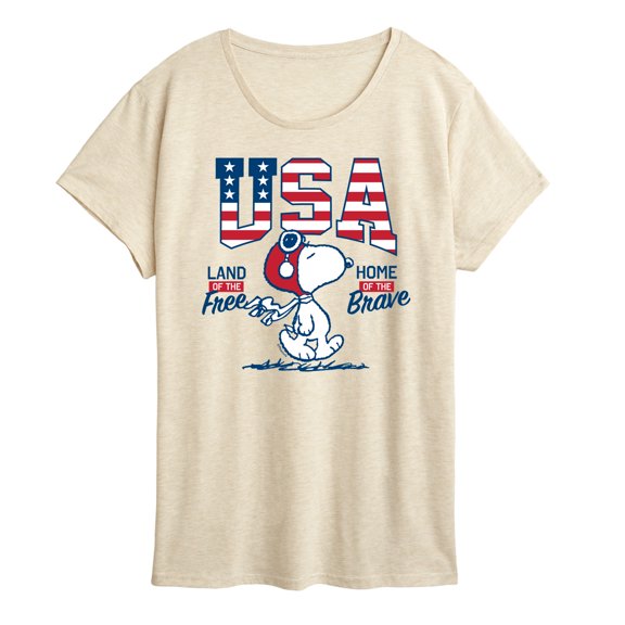 Peanuts - USA Snoopy Free Brave - Women's Short Sleeve Graphic T-Shirt