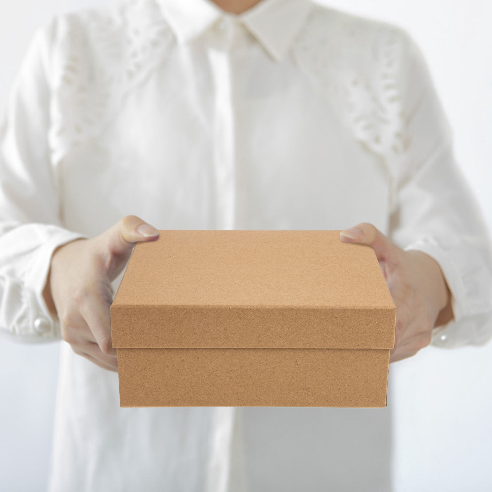 Soimiss Small Paper Box for Jewelry Storage Light Brown 5Pcs